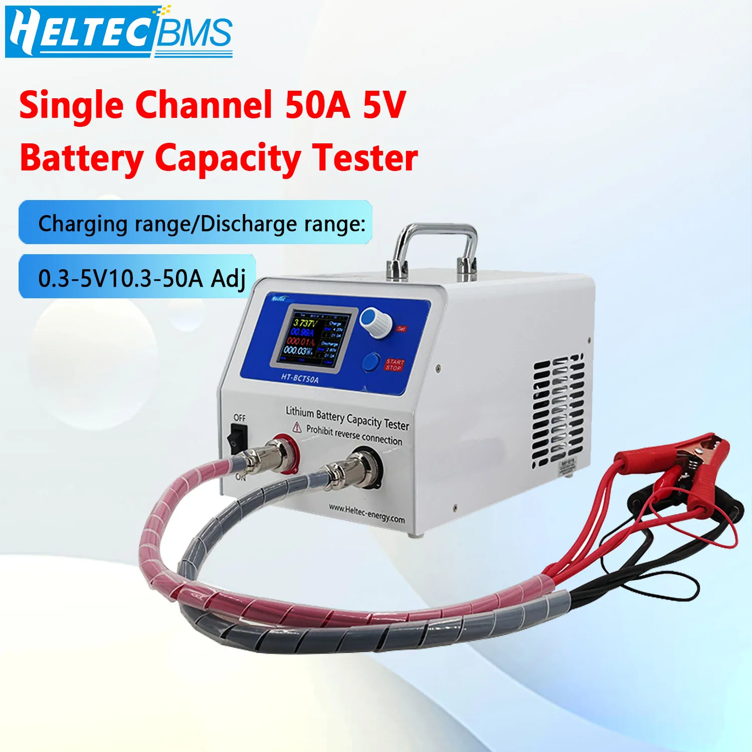 

Heltec HT-BCT50A 50A 5V Тестер емкости аккумулятора, разрядное устройство LiFePO4/литий-ионного зарядного устройства, тестер цикла, ЖК-дисплей, для 18650/полимерного разряда