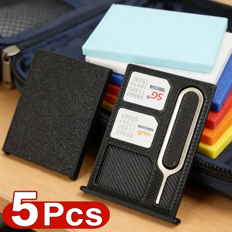 

5/3/1 шт. Ультратонкий портативный ударопрочный чехол 3-в-1 с 3D-печатью для карт SIM, Micro SD, TF с выталкивающим штифтом, чехол для карт памяти