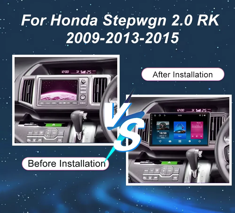 Android 15 Car Radio For Honda Stepwgn 2.0 RK 2009-2013-2015 Auto Multimedia Video GPS Player BT Carplay 4G+Wifi Head Unit QLED