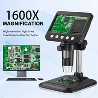 4.3‘’ Digital Microscope 1600X Zoom 2MP HD Electronic Microscopes Camera USB Rechargeable for Circuit Board Repair Soldering
