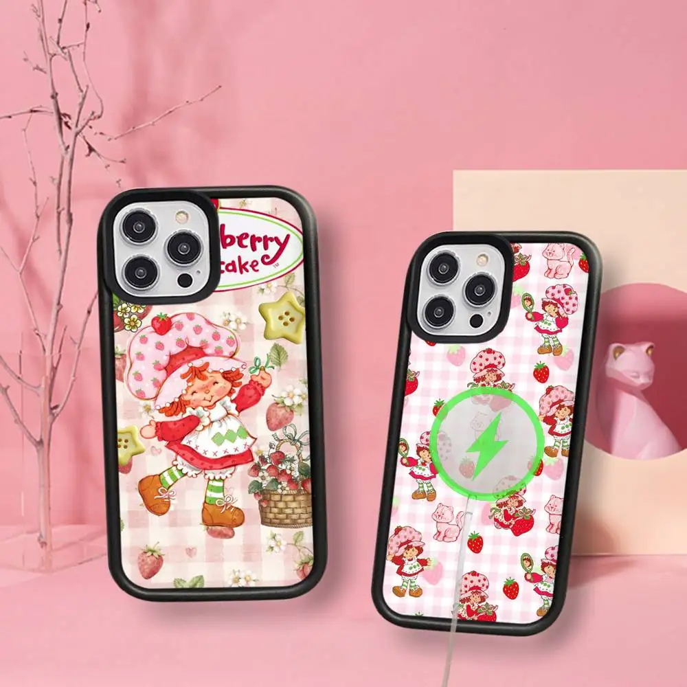 Strawberry Shortcake Magnetic Case For IPhone 17 16 14 13 12 11 15 Pro Max Plus Wireless Charge Phone Cover