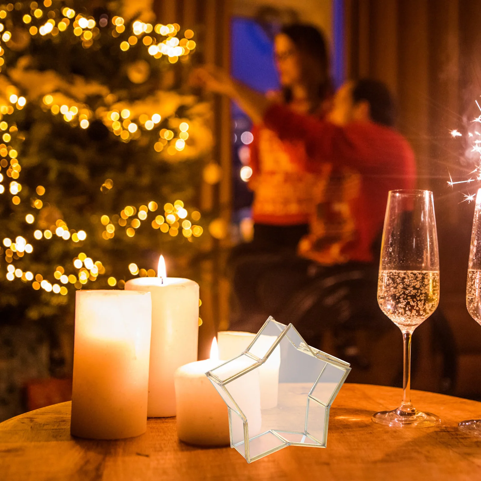 

1Pcs Small Unique Glass Wish Bottle Five-Pointed Star Wishing Bottle Preserved Flower Box Birthday Gift Wrapping Case