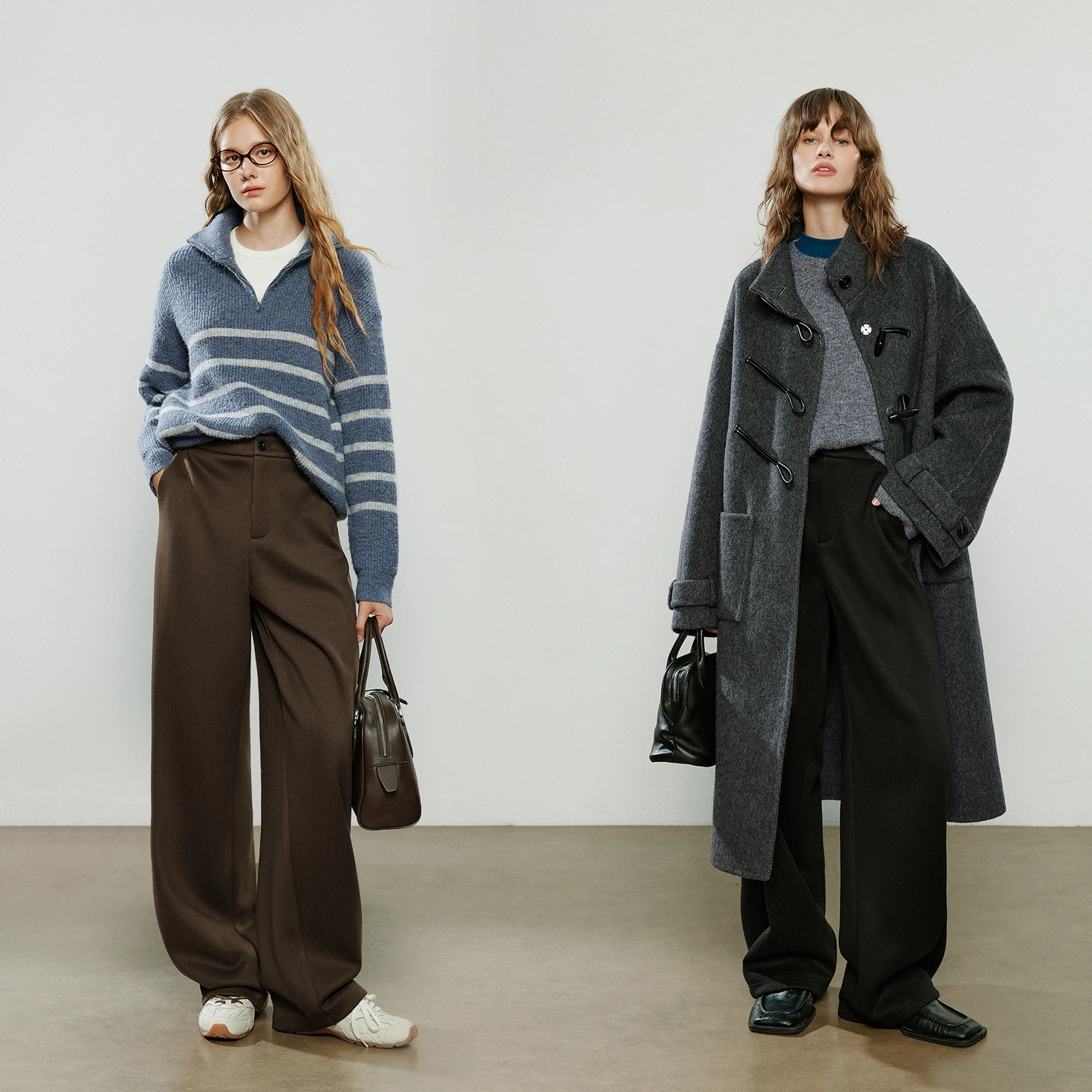 TOYOUTH سراويل تقليدية نسائية 2025 شتاء جديد يشبه الصوف مبطن بالصوف ريترو تخفيف سميكة الدافئة المتضخم الموز السراويل