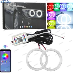 1set RGB Bluetooth APP Control Angel Eyes Halo Rings COB Led Car Motorcycle Headlight 60MM 70MM 80MM 90MM 95MM 100MM 110MM 120mm