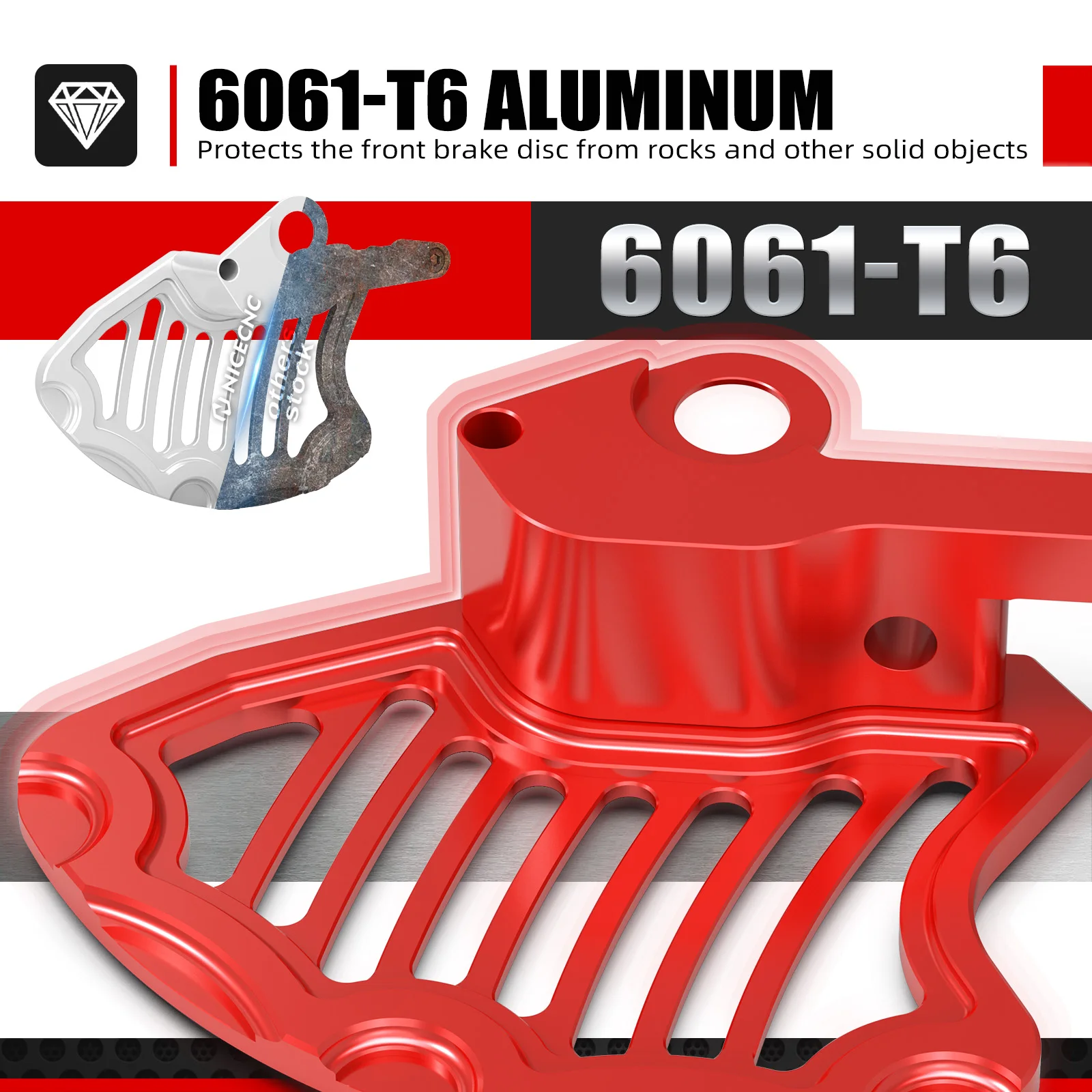 NICECNC Für GasGas EC 300 EC 250 EX 250 300 MC 125 EXF MCF ECF 250 350 450 2021-2023 Vordere Bremsscheibe Schutz Für Husqvarna TE 300