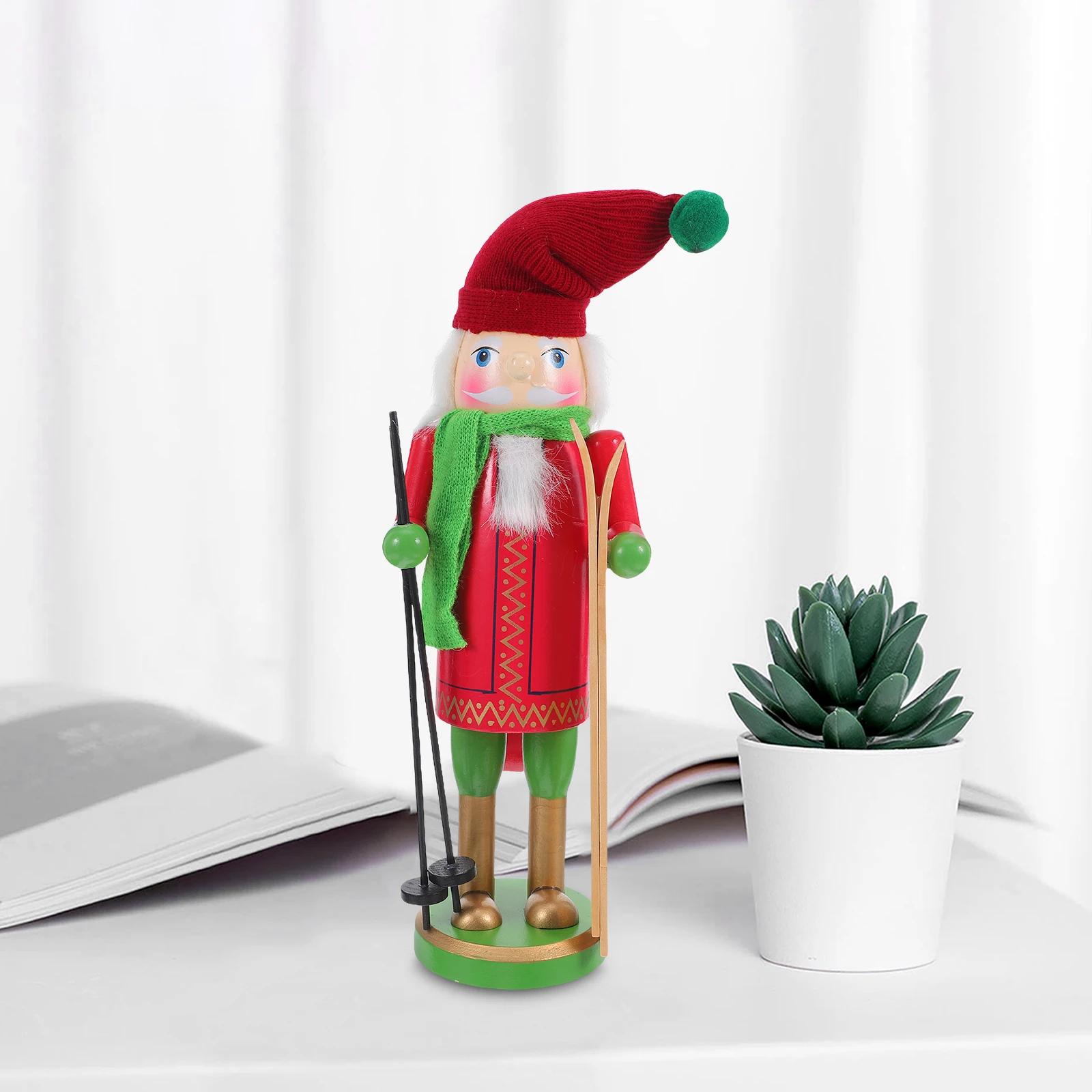 

Wooden Nutcracker Hand Carved Holiday Decor For Home Office Christmas Table Centerpiece Ornament Decoration