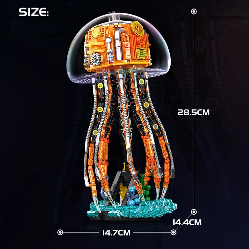 726 pçs moc idéia luz técnica mecânica medusa blocos de construção tijolos montagem modelo brinquedos para crianças presente aniversário conjunto