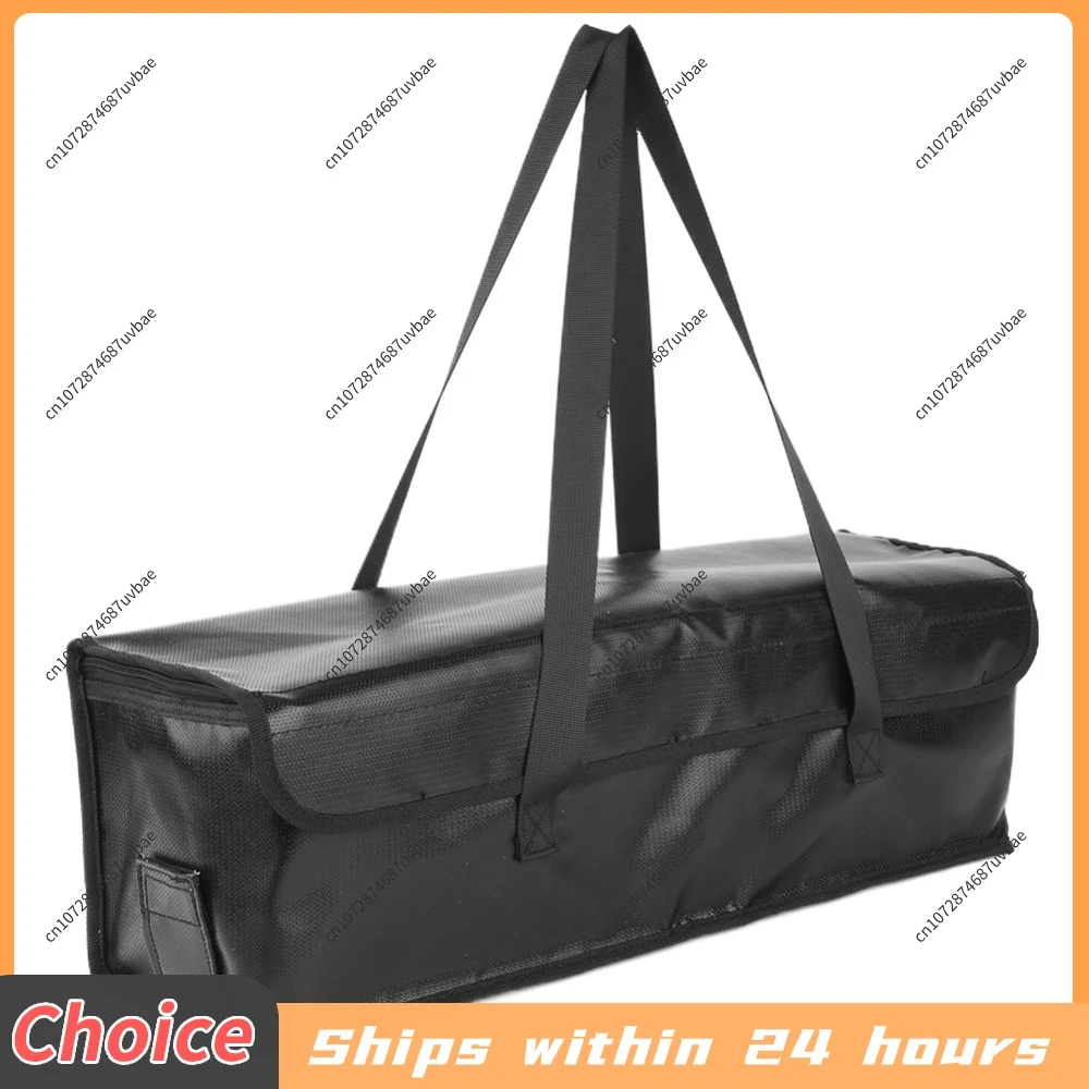 E-Bike Battery Safe Bag Explosionproof Large Capacity Fireproof Lithium Battery Protective Case For Ebike Battery Charging Black