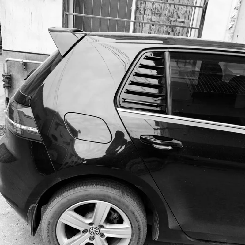 2X لامع أسود سيارة النافذة الخلفية كوة مصراع غطاء الكسوة ل VW GOLF 6 MK6 MK6.5 GTI GTD R نافذة كوة الجانب تنفيس 2010-2014