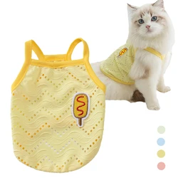 Mesh Breathable Sphynx Cat Clothes Clothing Summer Pet Camisole Vest for Cats Gotas Kitten Garfield Dog Shirts mascotas Apparel