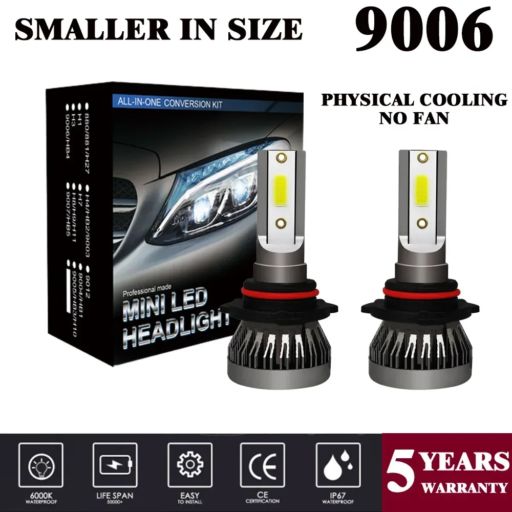 

Fast Delivery 2PCS/Set Car Mini Headlight Lamp 9006 36W 8000LM LED Bulbs Headlamps Kit 9006 HB4 6000k Light 12V High Power