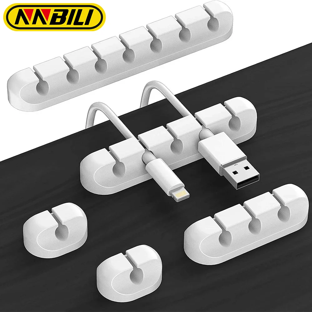 

NNBILI Cable Organizer Silicone USB Cable Winder Desktop Tidy Management Clips Cable Holder for Mouse Headphone Wire Organizer