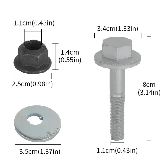 Automotive Rear Cam Bolt Washer Nut Control Arm Fixing Screw Set for Kia Optima Sportage Suspension Maintenance