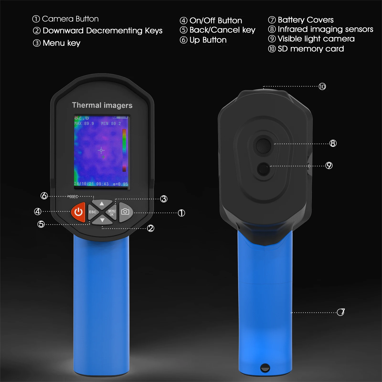BTMETER IR Thermal Camera Imager,210x160 Rechargeable Infrared Imager,Waterproof, 6GB MicroSD, -4°F~1022°F, for HVAC/Electri