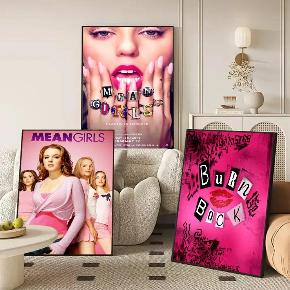 البوب فيلم M_Mean G_Girls اللوحة الخط الكتان قماش المشارك جدار الفن يطبع لغرفة المعيشة غرفة نوم مكتب ديكور المنزل #3