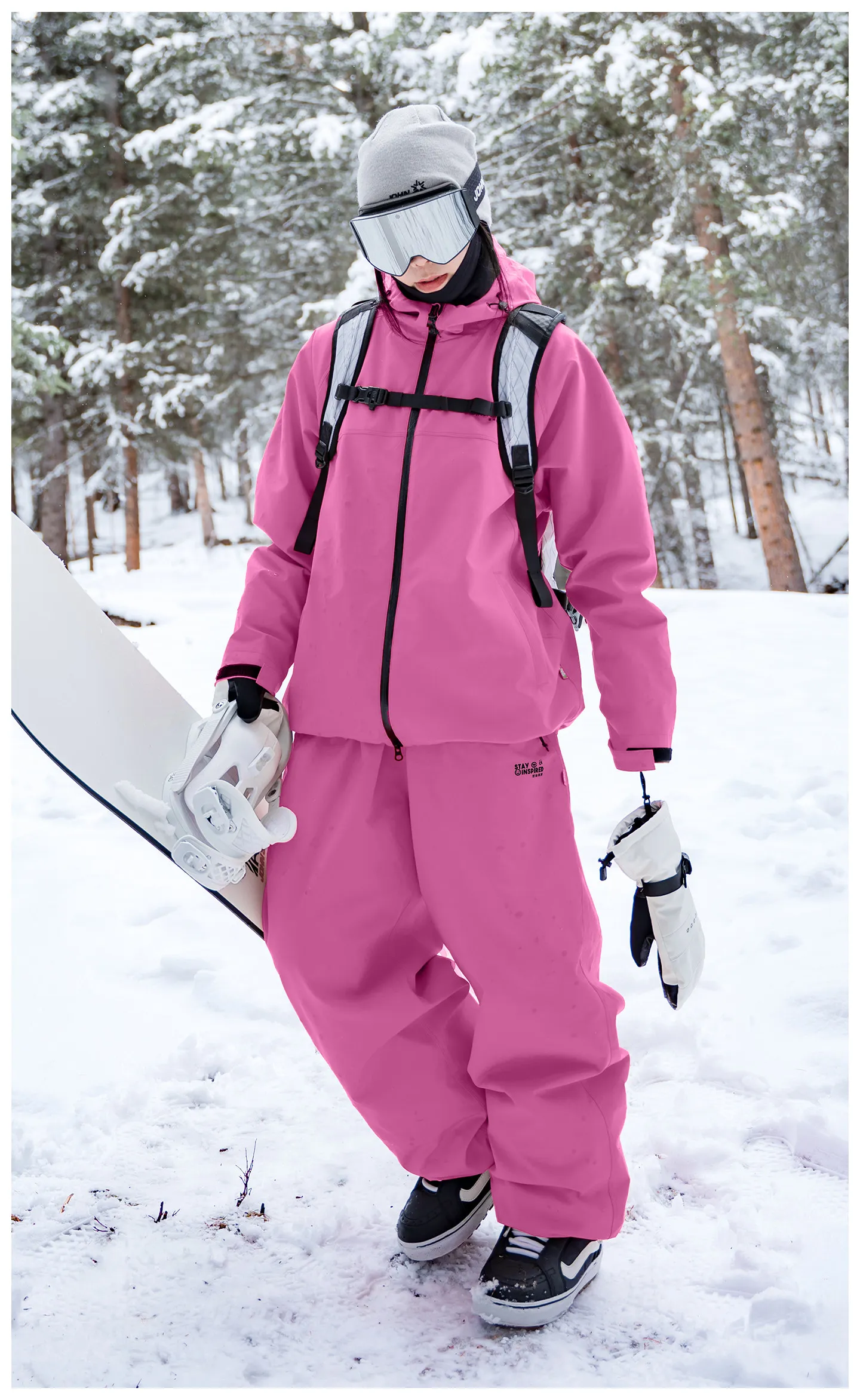John Snow 2025 Neuer Ski-Anzug für Paare, Einzel- und Doppelmodell, locker geschnitten, wasserdicht, wärmeisolierend, Skihose und Skijacke – Detail 30