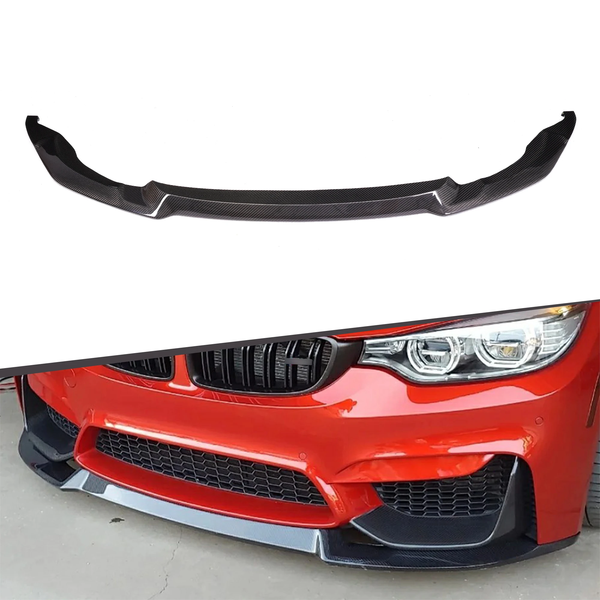 

Modification For F80 M3 F82 F83 M4 CS Style Dry Carbon Fiber Front Lip Front Bumper 2014+