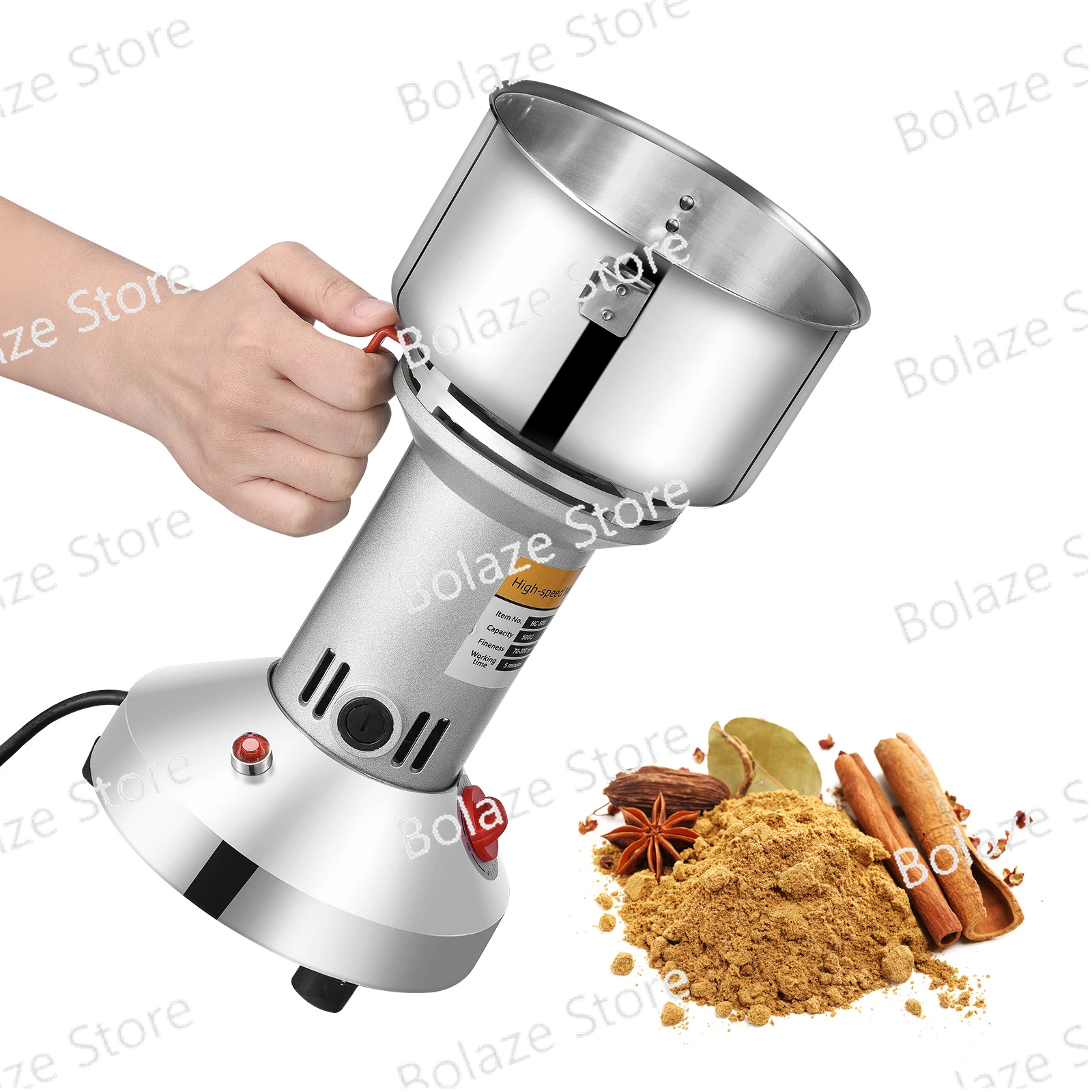 

Electric Herb Grain Grinder, High Speed Spice Grinder, Coffee Mill, Flour Nuts, Seeds Powder Machine, 500g, 28000 RPM