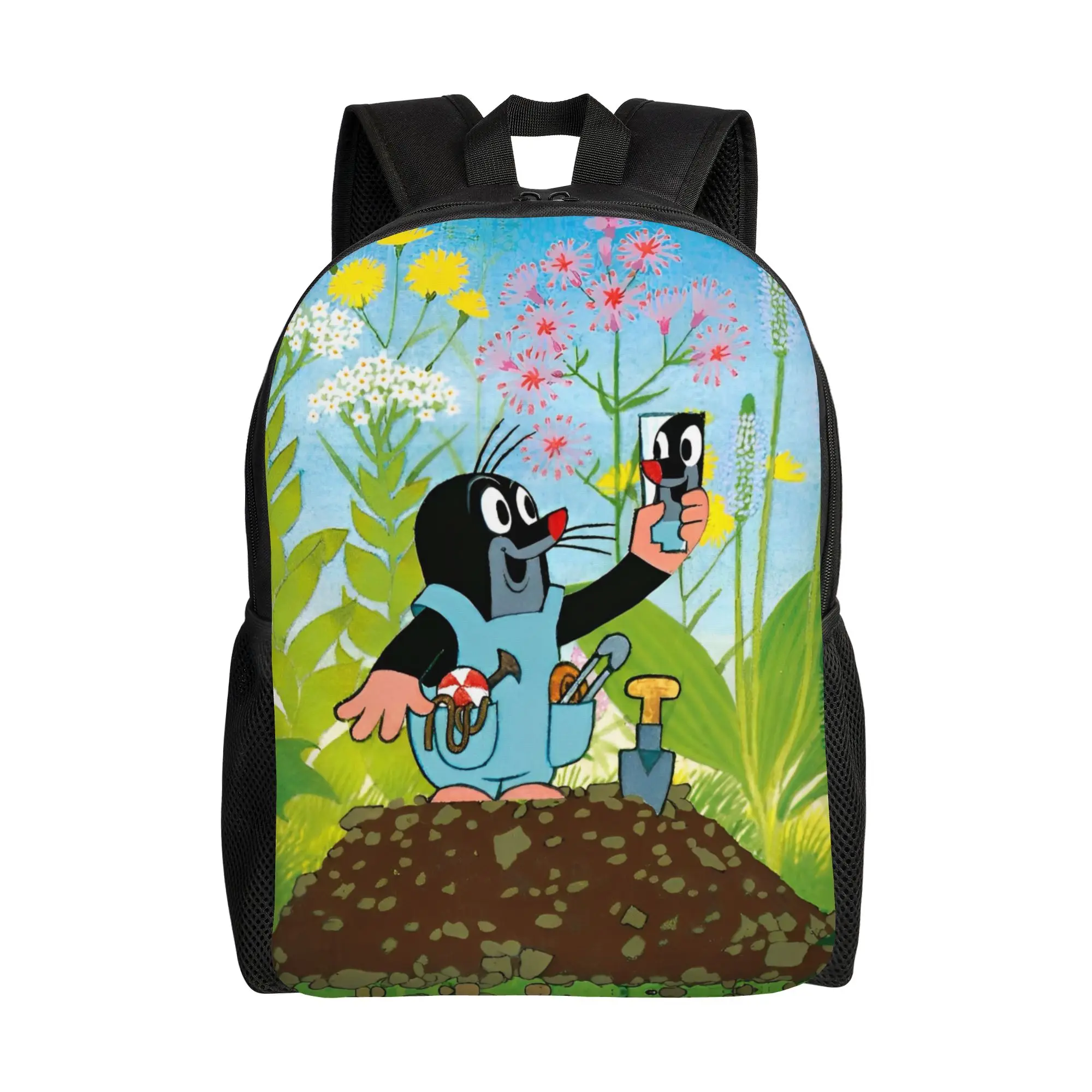 

Рюкзак с изображением маленького крота для мужчин и женщин, повседневный, студенческий, для походов, путешествий, аниме-рюкзак, холщовая сумка для колледжа, прочный