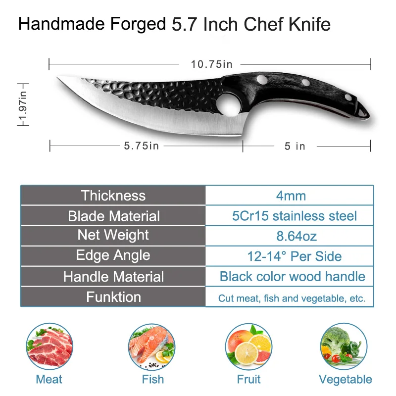 Kitchen Deboning Knife Stainless Steel Chef\'s Knife Kill Fish Knife Meat Cleaver Outdoor Cooking Meat Cleaver