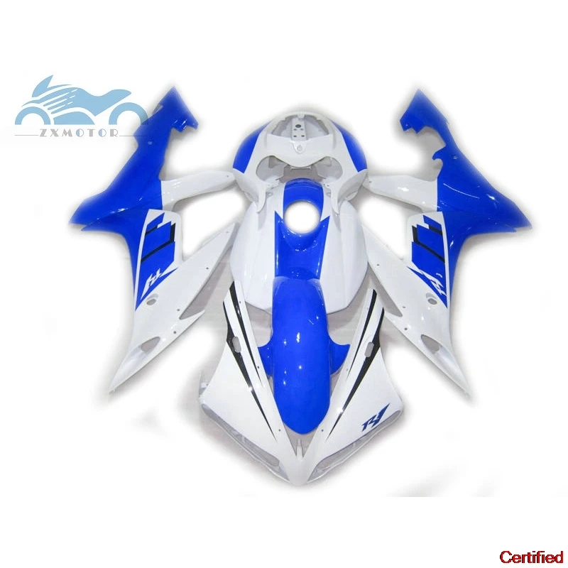 High grade Injection fairing kits fit for YAMAHA 2004-2006 YZFR1 04 05 06 YZF R1 blue white plastic fairings kit 20