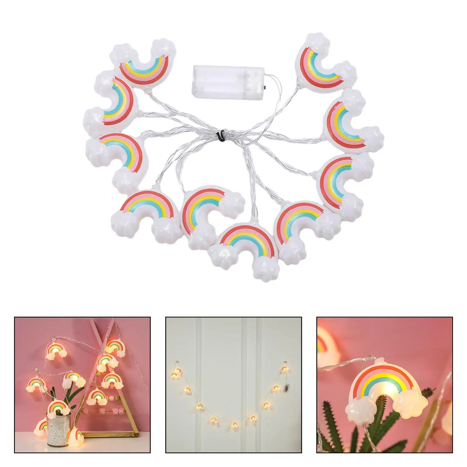 Rainbow String Light Easy to Use 10 LEDs Home Decor for Wedding Bedroom Home