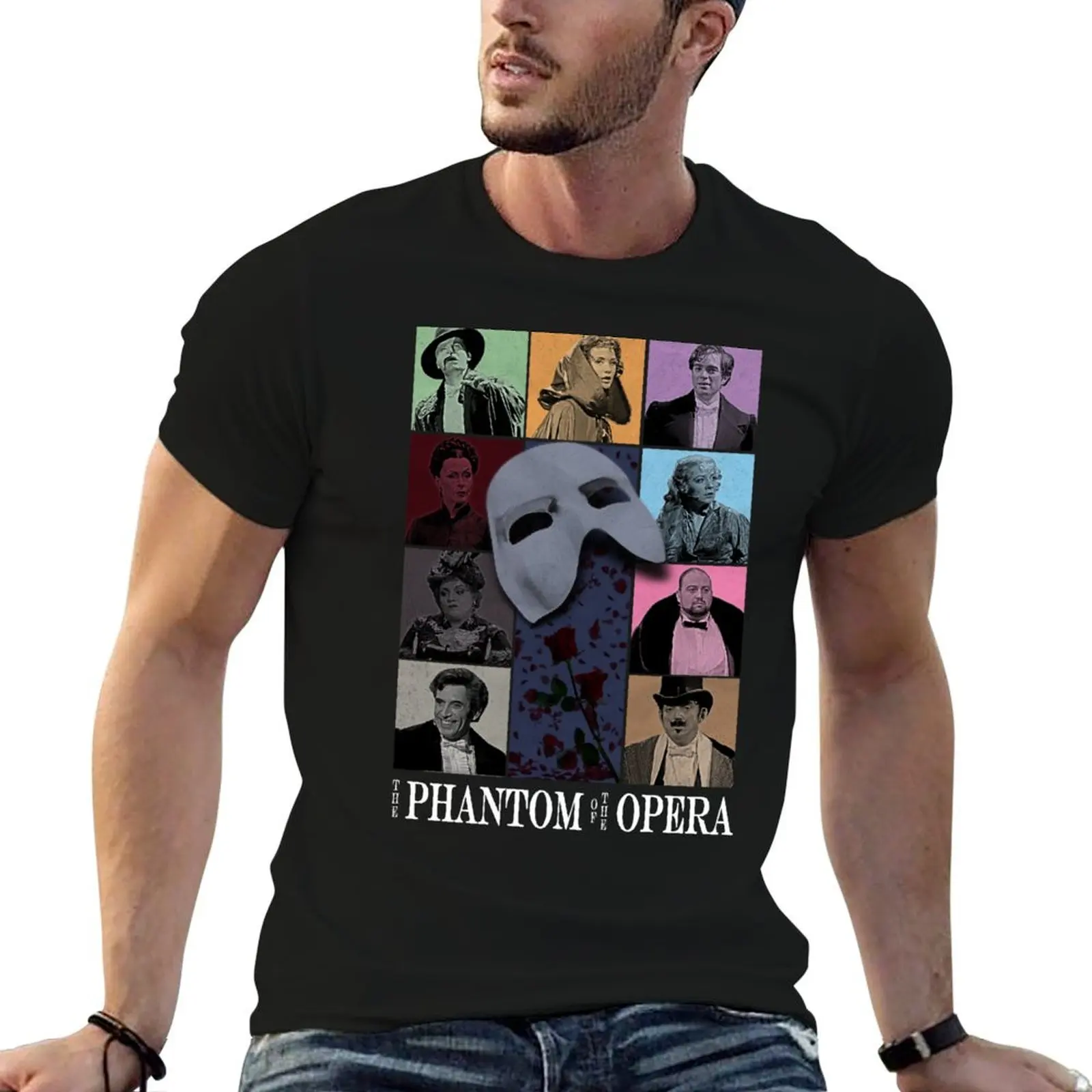 The Phantom of the Opera (25th anniversary) poster T-Shirt Daily Work Short Sleeve Top