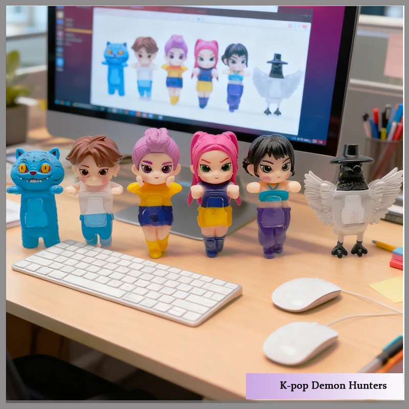K-pop Demon Hunters Mini figure da collezione Scatola cieca Derpy Tiger Rumi Mira Zoey Sussy Doll Fan Gift Regali di compleanno di Natale
