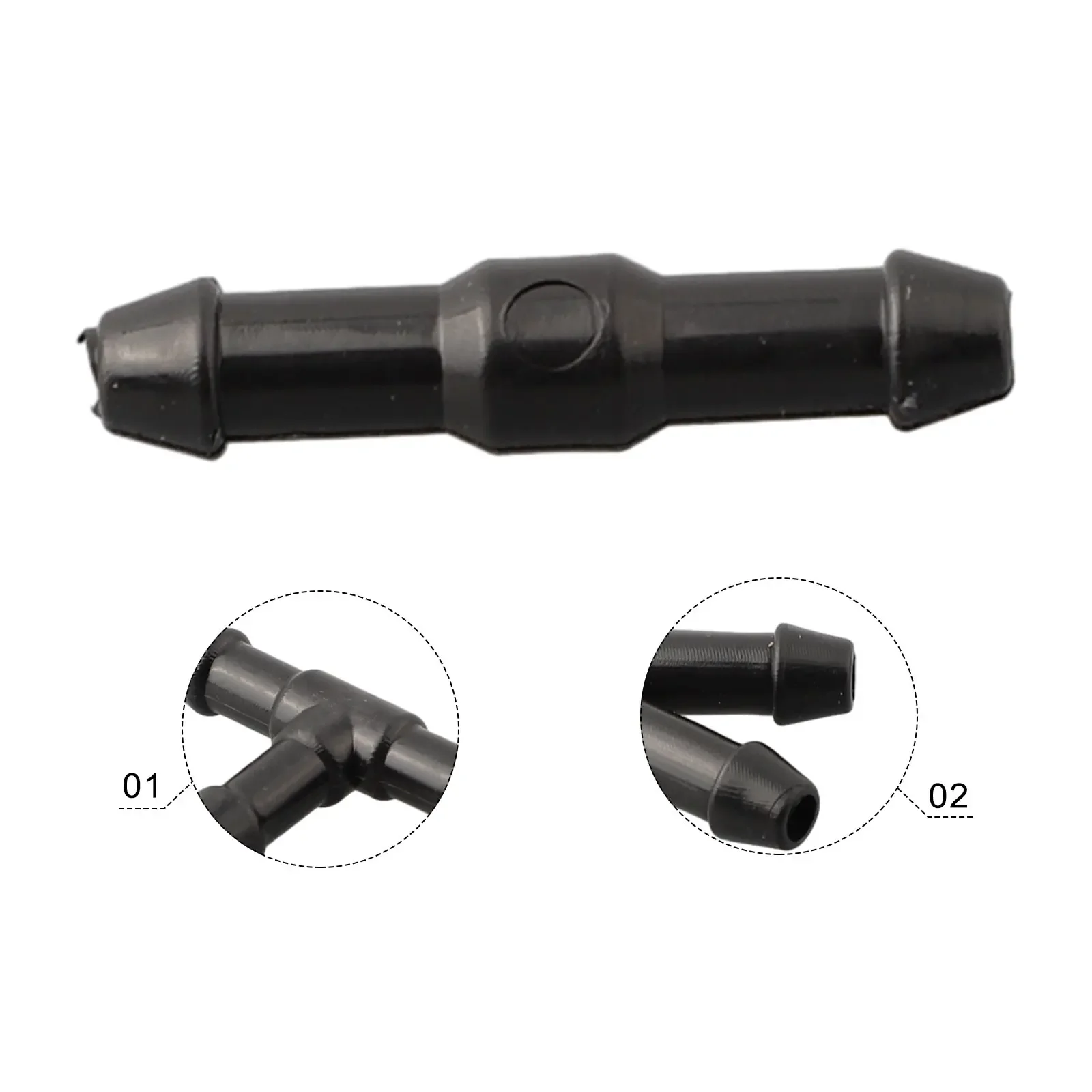 Windshield Splitter Fittings Accessories Black Easily Install Part Quickly Cleaning Washer Hose Connector Windshield