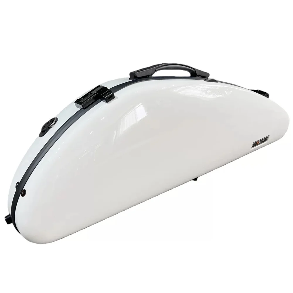 WHITE Stylish Carbon Fiber Violin case 4/4 Size/ Camber Model Super Sturdy w/ Number Lock Quality Gurantee