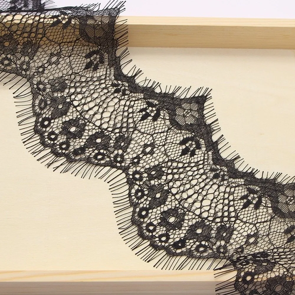 3 Yard Lace Trim Ribbon Soft Texture Floral Pattern Eyelash Lace Fabric Cuttable 9.5cm Wide Decorative Lace Edging Home Decor