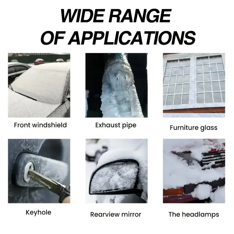 Picture 5: Car de-icer — can quickly melt ice and snow on the surface of the vehicle. Suitable for windshields, car windows, door handles,