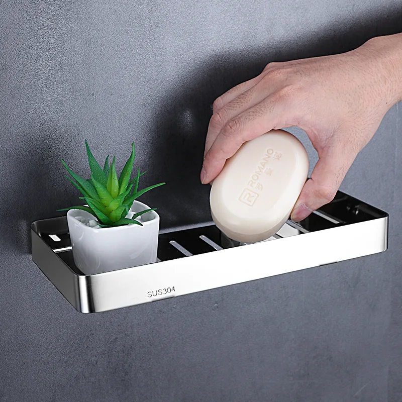 Soporte para jabonera, soporte para jabón de acero inoxidable para montaje en pared, estante de drenaje para baño y cocina