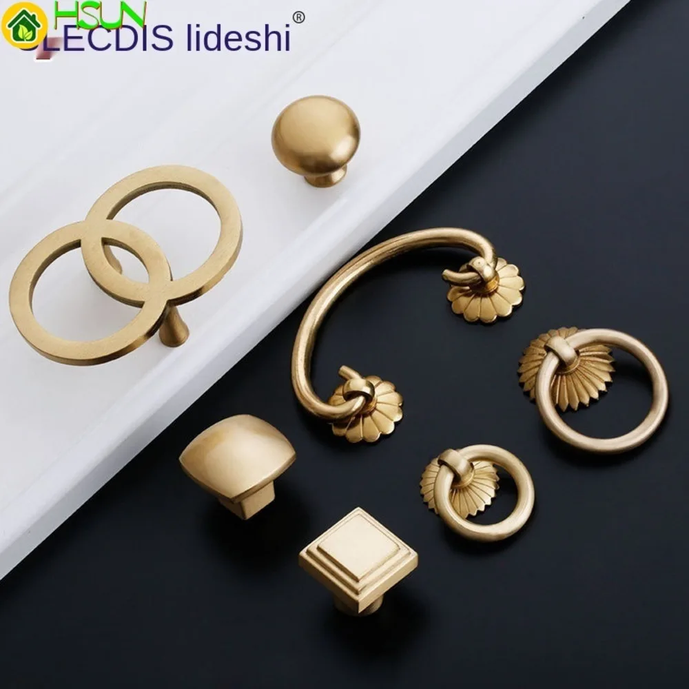Classical Chinese pure copper cabinet handle solid single hole clothes cabinet door Brass Handle furniture hardware