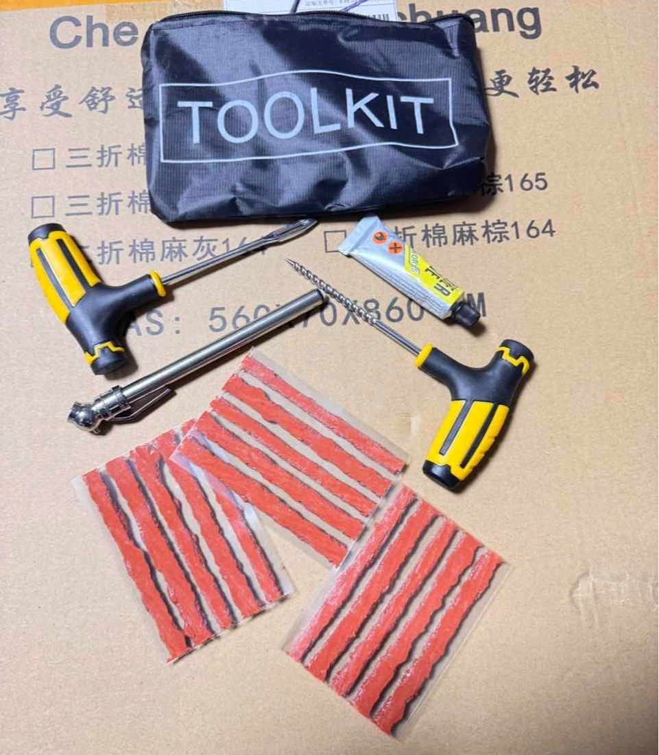 Fast Tire Repair Equipment, Universal Rubber Strip Tool Set for Car Motorcycle Electric Vehicle Vacuum Tire