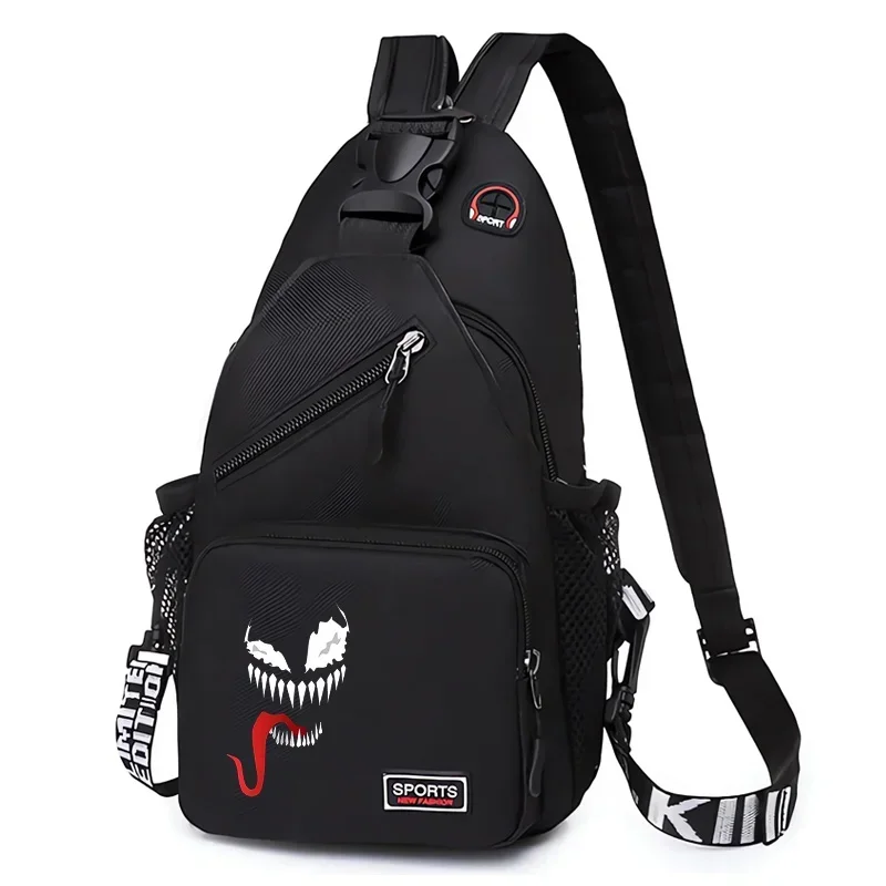 Venom Marvels – sac de poitrine léger pour hommes et garçons, sac à dos à bandoulière multifonctionnel, sacs portables de sport en plein air pour enfants
