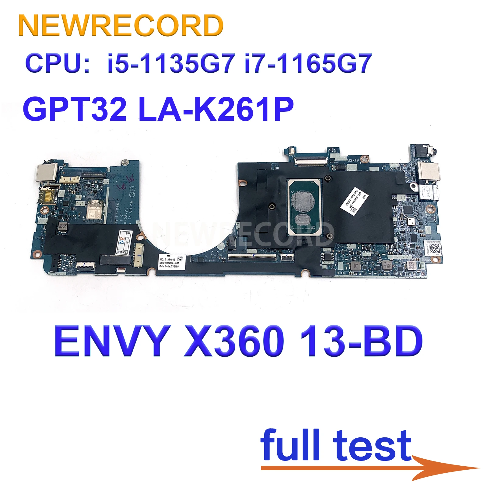 

For HP ENVY X360 13-BD Laptop Motherboard GPT32 LA-K261P i5-1135G7 i7-1165G7 RAM 8G M15287-601 M15288-601