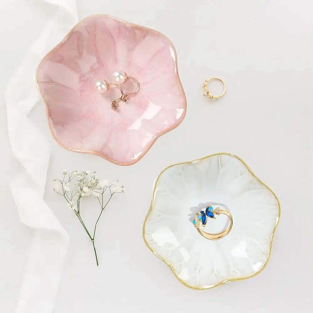 

Ceramic Jewelry Dish, Jewelry Tray Key Tray,Small Ring Dish Holder Jewelry Plate Trinket Tray Catchall Tray Nightstand Decor