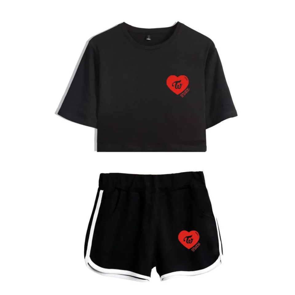 

KPOP K-POP TWICE album Ladies Tracksuit Two Piece Set Women Top and Shorts Casual Sportswear 2pcs Oufits Streetwear KPOP Clothes