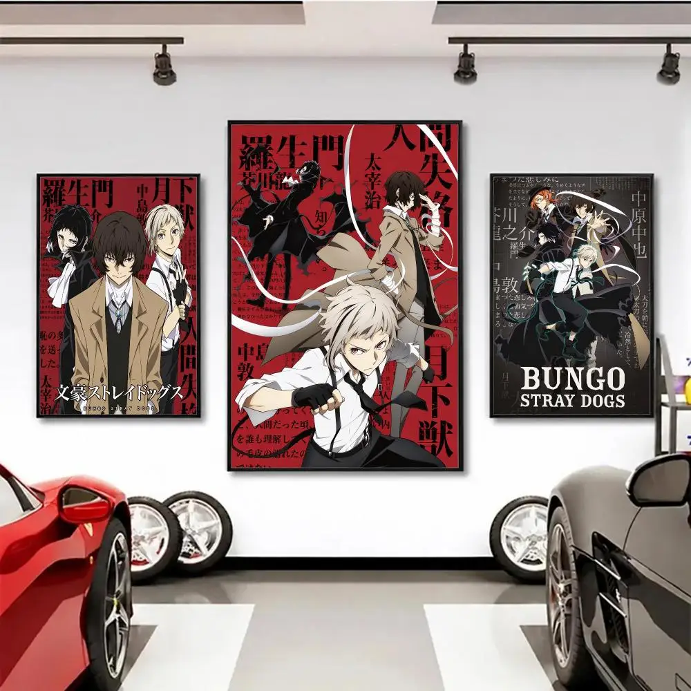 anime Bungo Stray Dogs Poster Wall Posters Art Print HD Print Self-Adhesive Waterproof Wall Stickers Room Decoration