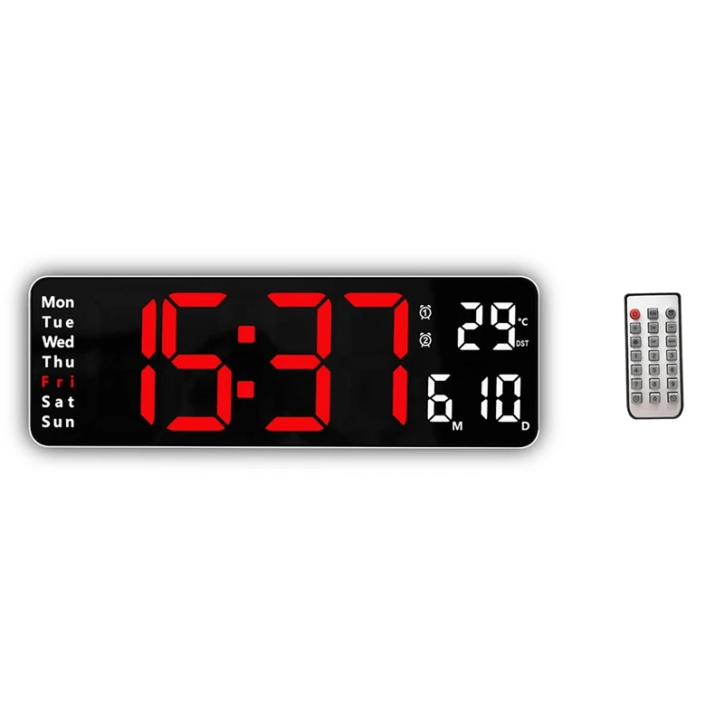 

Large Digital Wall Clock Remote Control Temp Date Week Display Timer Countdown Table Clock Wall Dual Alarms LED Clocks