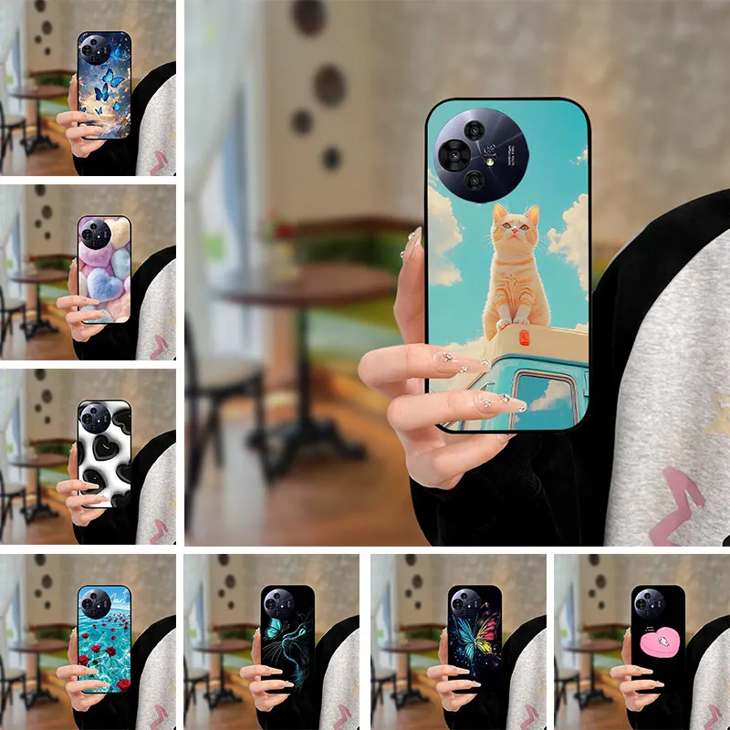 Para TCL 50 Pro NxtPaper 5G Funda TCL 50 NxtPaper cubierta 2025 dibujos animados mariposa gato Funda de silicona suave para TCL 50 NxtPaper parachoques