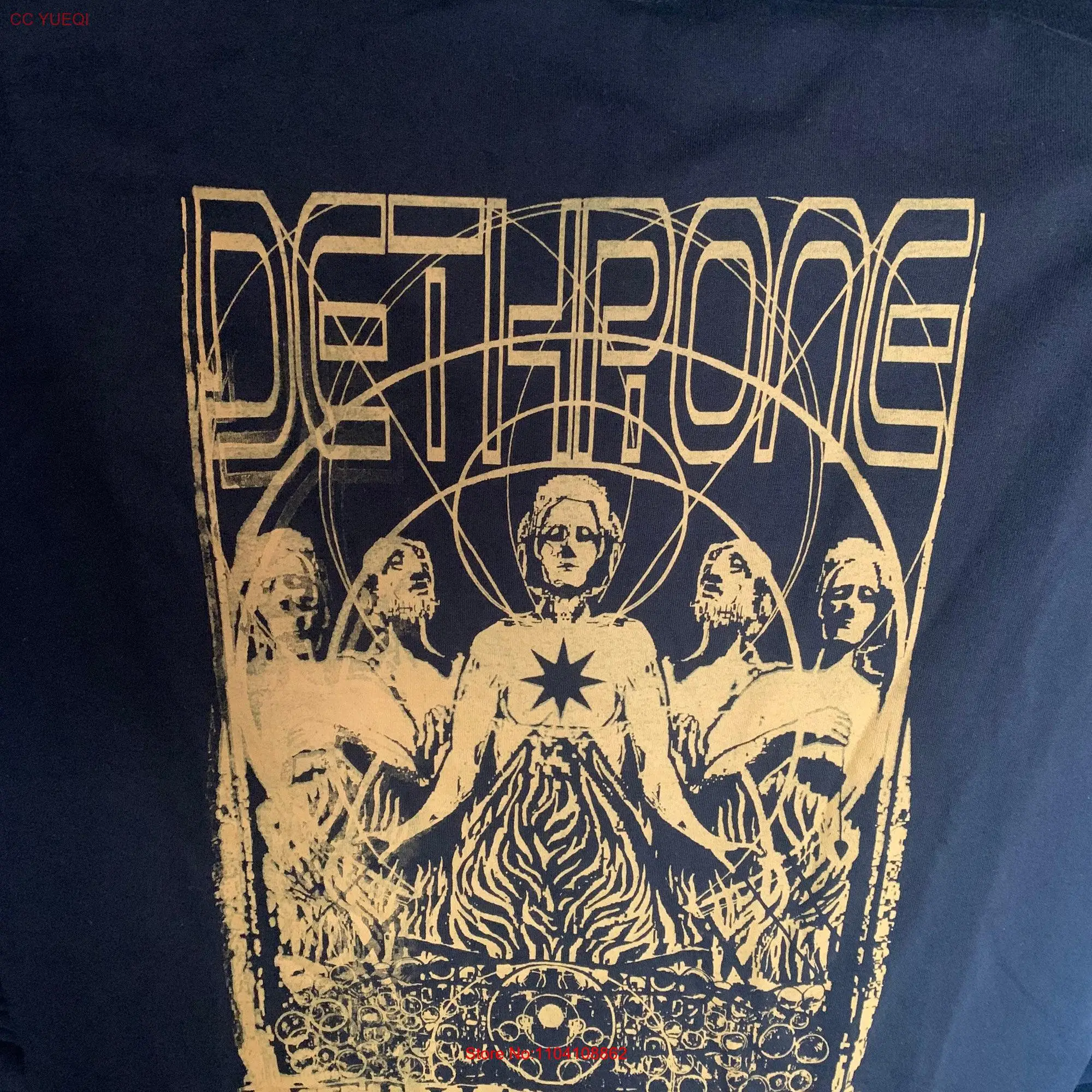 SALE Dethrone t shirt misprint showed on the picture Very few tees printed with this design Size S long or short sleeves