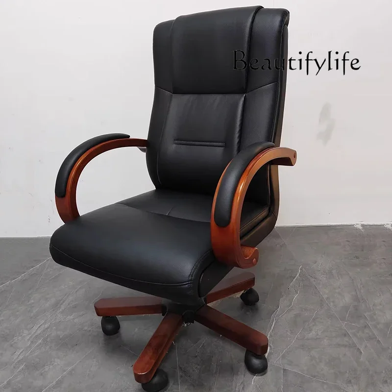 

Hj Italian Men Vintage Office Chair Black Lounge Wood Study Designer Armchair Office Chair Swivel Cheap Sillas De Oficina Furnit