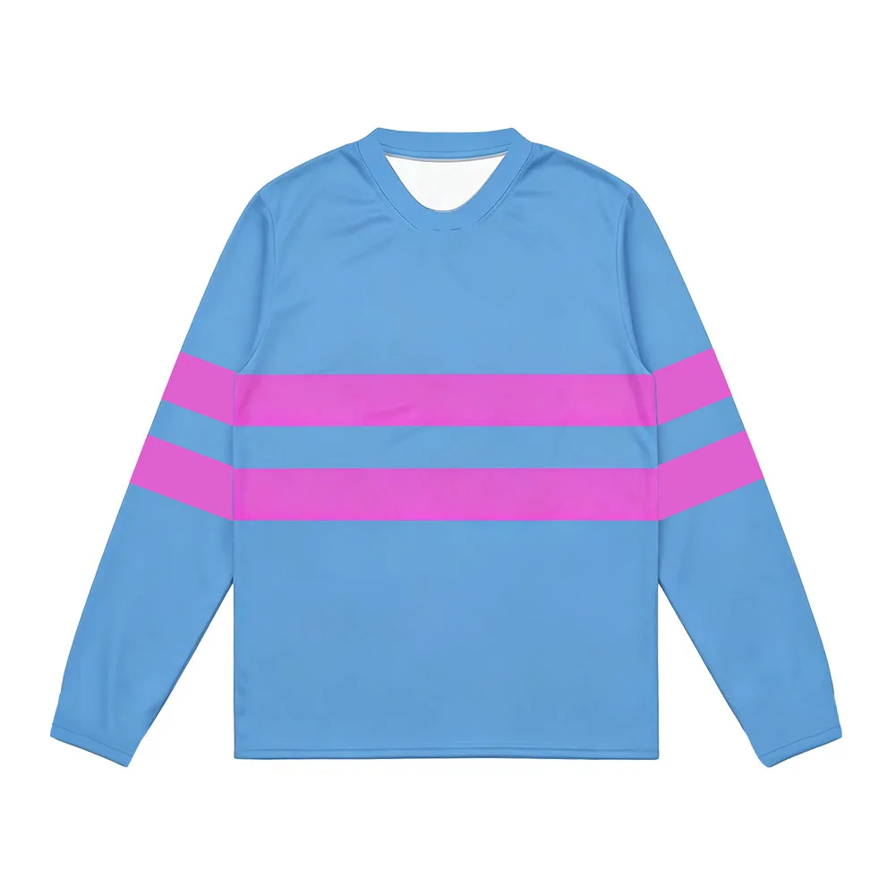 Frisk Undertale Deltarune Cosplay Langarm-T-Shirts für Männer und Frauen, Unisex, Streetwear, Rundhals, Mesh-Sport-T-Shirt, T-Shirts mit Vollprint – Detail 3