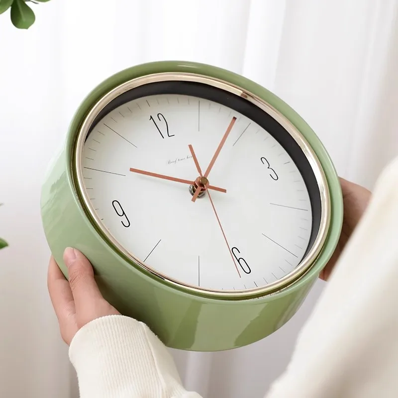 Vintage Wall Clock Simple Fashion 3D Korea Silent Desk Clock Living Room Macaron Color Wall Watch Horloge Mural Home Decortion