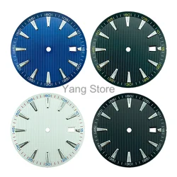 33.2mm aseptic watch blue luminescent dial accessory disk vertical striped disk style men's watch dial for NH35 NH36 movement