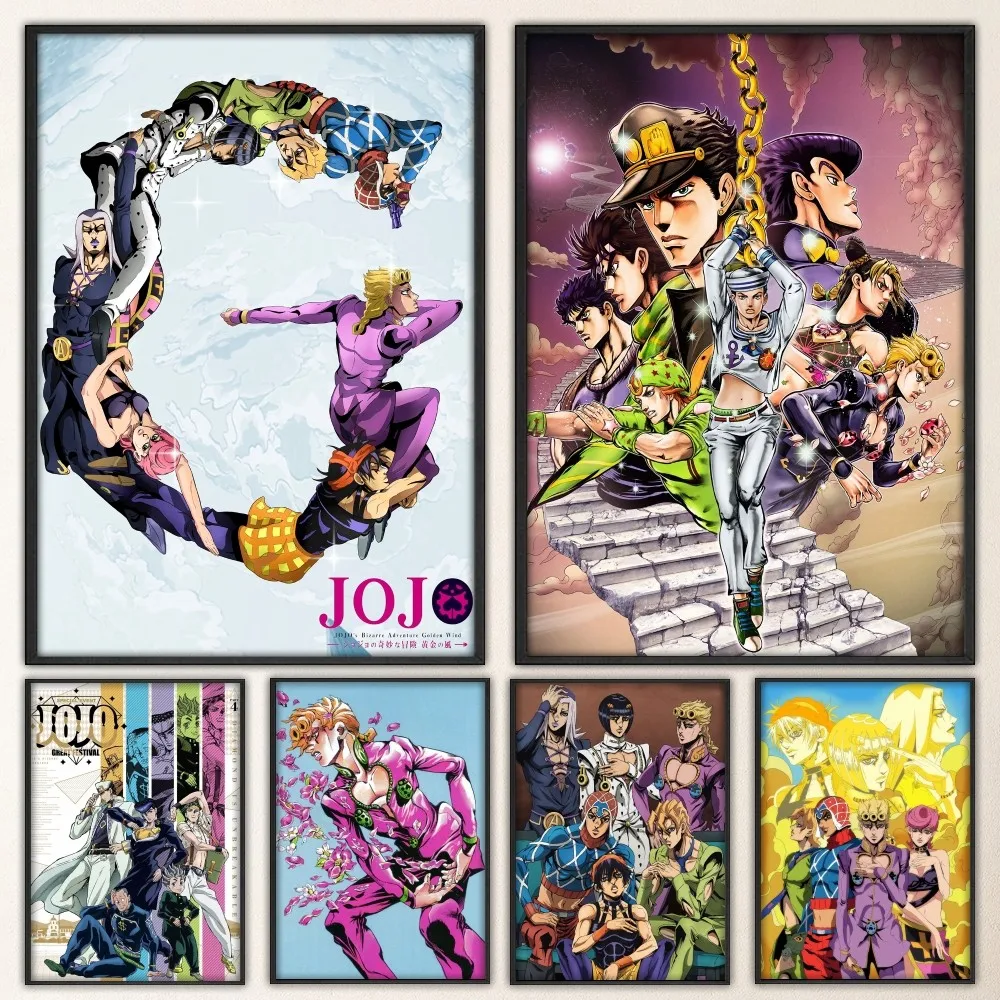 Anime JoJos Bizarre Adventure Poster Prints Poster Wall Painting Bedroom Living Room Wall Bar Restaurant Sticker Small