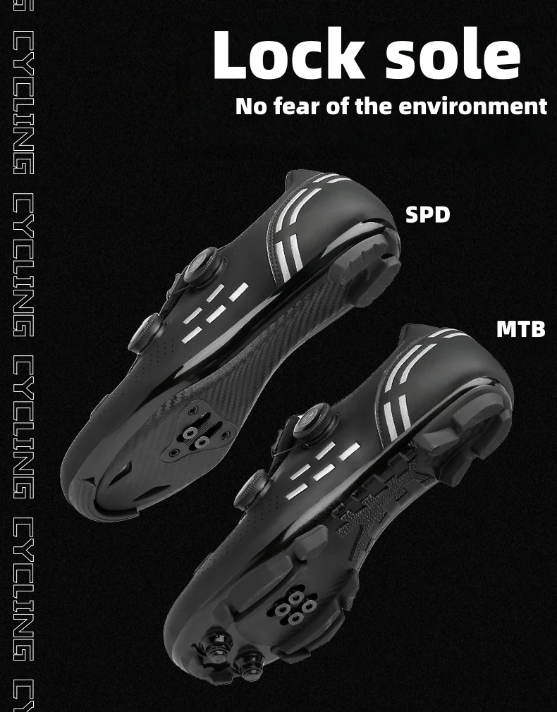 Hochwertige Fahrradschuhe Herren SPD selbstsichernde Rennrad-Sportschuhe Damen MTB Mountain rutschfeste Fahrradschuhe 36-47 – Detail 3