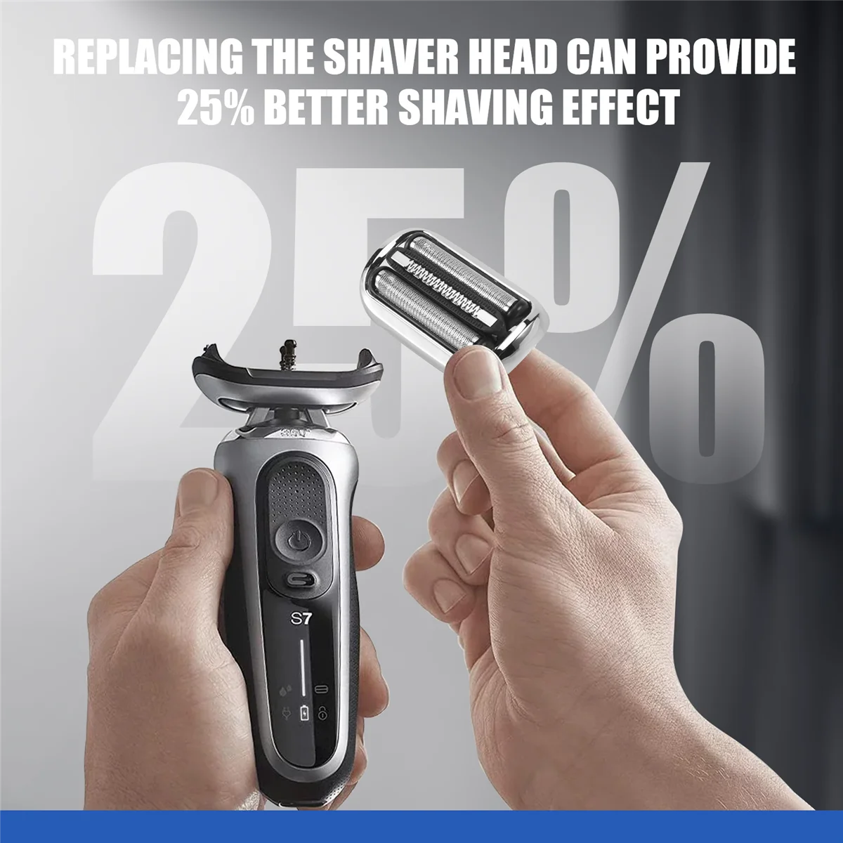 ABKR 73S Shaver Foil & Cutter Replacement Part for Braun Series 7, 7020S, 7025S, 7085Cc, 7027Cs, 7071Cc, 7075Cc